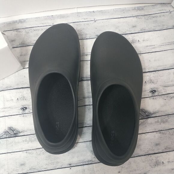 Crocs On the Clock Work Slip On Mens 9 Womens  11 Black Shoes - Picture 5 of 8